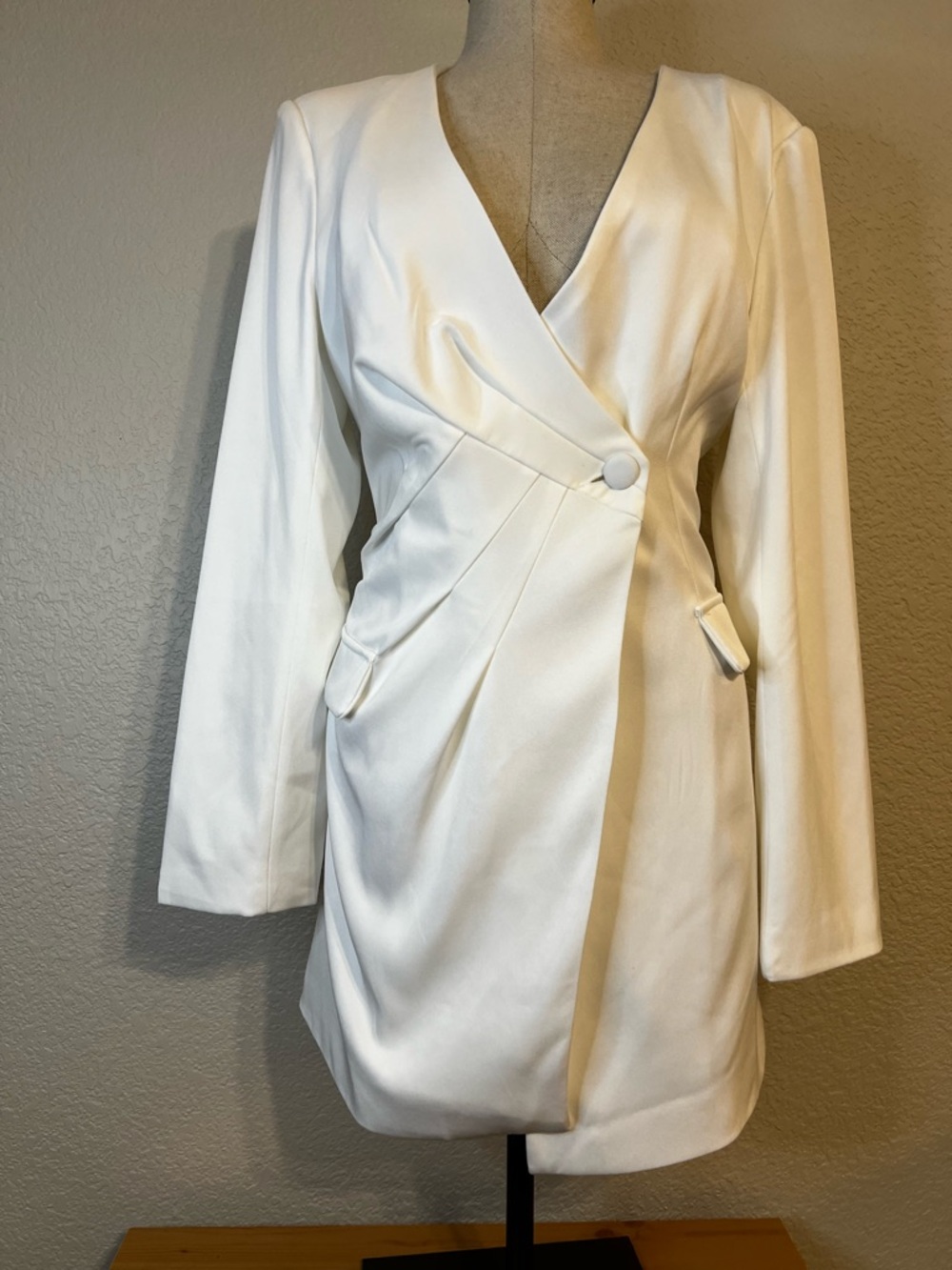 SHEIN Unity Solid Wrap Blazer Dress